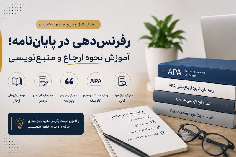 رفرنس‌دهی در پایان‌نامه؛ آموزش نحوه ارجاع و منبع‌نویسی